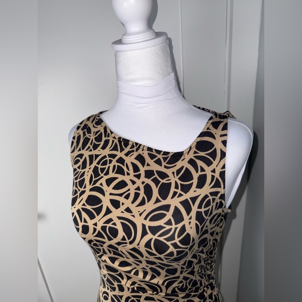 Diane von Furstenberg Geometric Print Sleeveless Midi Dress/Size 6 - Picture 3 of 7